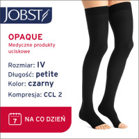 JOBST Pończochy Opaque samonośne Petite, otwarte palce, klasa kompresji CCL2, Kolor czarny, rozm. IV (7062800333)