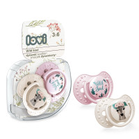 LOVI  Smoczek silikonowy dynamiczny  3-6m  2szt  Wild Soul Girl   (22/883girl)