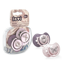 LOVI  Smoczek do uspokajania silikonowy dynamiczny  18m  2szt  Botanic Girl   (22/875girl)