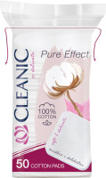 CLEANIC PŁATKI  PURE EFFECT  Kwadrat  50szt w torebce foliowej ze sznurkiem   (k=15)