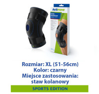 ACTIMOVE SE  Orteza stawu kolanowego z regulowaną pelotą w kształcie podkowy stabilizującą rzepkę i fiszbinami  rozm. XL  czarny  (7245304)