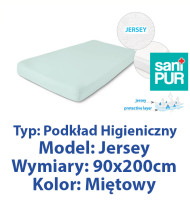 SANIPUR  Podkład higieniczny Prześc Nieprze. Jersey z gumą, Miętowy, roz.90x200cm  (TS0106_0233)