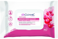 CLEANIC Nawilżany Papier Toaletowy kwas mlekowy i żurawina 40 szt. pop up   (k=16)