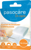 PASOCARE  Plaster WŁÓKNINOWY Z OPATRUNKIEM SOFT  PLUS  1m x 6cm  1szt