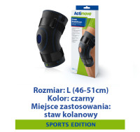 ACTIMOVE SE  Orteza stawu kolanowego z regulowaną pelotą w kształcie podkowy stabilizującą rzepkę i fiszbinami  rozm. L  czarny  (7245303)