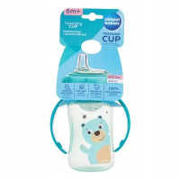 CANPOL Kubek Treningowy miękki silikonowy ustnik, uchwyt  6m+  320ml   (56/512) turkusowy