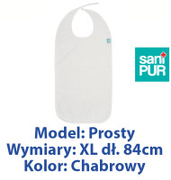 SANIPUR  Śliniak ochronny prosty, Chabrowy, frotte roz XL dł. 84cm  (TS0801_0447)