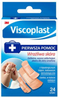 3M VISCOPLAST  Wrażliwa Skóra zestaw plastrów   pudełko  24szt   (k=14)