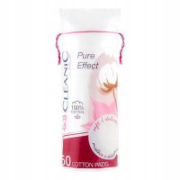 #CLEANIC PŁATKI OKRĄGŁE  PURE EFFECT  50szt w torebce foliowej ze sznurkiem.   (k=12)