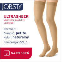 JOBST Pończochy Ultra Sheer samonośne Petite, zamknięte palce, klasa kompresji CCL1, Kolor naturalny rozm. I (7357800446)