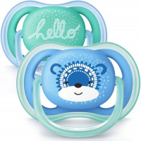 AVENT  Smoczki do uspokajania ULTRA AIR Hello/Jeż  6-18m  Boy  2szt   (342/22)