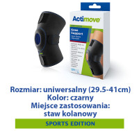 ACTIMOVE SE  Orteza stawu kolanowego z odsłoniętą rzepką, regulowana  rozm. Uniwersalny  czarny  (7559310)