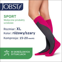 JOBST Podkolanówki SPORT AD, 15-20mmHg, zamknięte palce, Kolor róż/szary rozm. XL (7528900063)