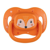 CANPOL Smoczek do uspokajania silikonowy symetryczny  Cute Animals pomarańczowy  6-18m